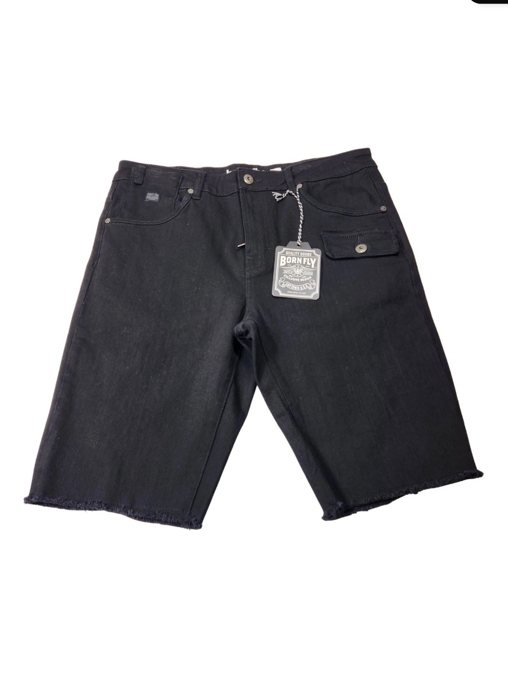 Born Fly Mens Size 32  Black Shorts Stretch Flat Front NWT 05